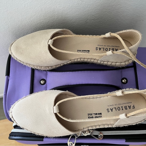 Fabiolas Spanish Espadrilles Alpargatas Suede Leather Almond Toe Ankle Ties 39 - Picture 7 of 11